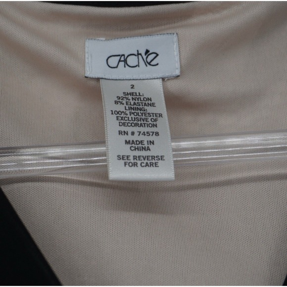 Cache Black Nude All Over Lace Evening Jumpsuit Sleeveless Size 2 Elegant Party - Picture 12 of 14